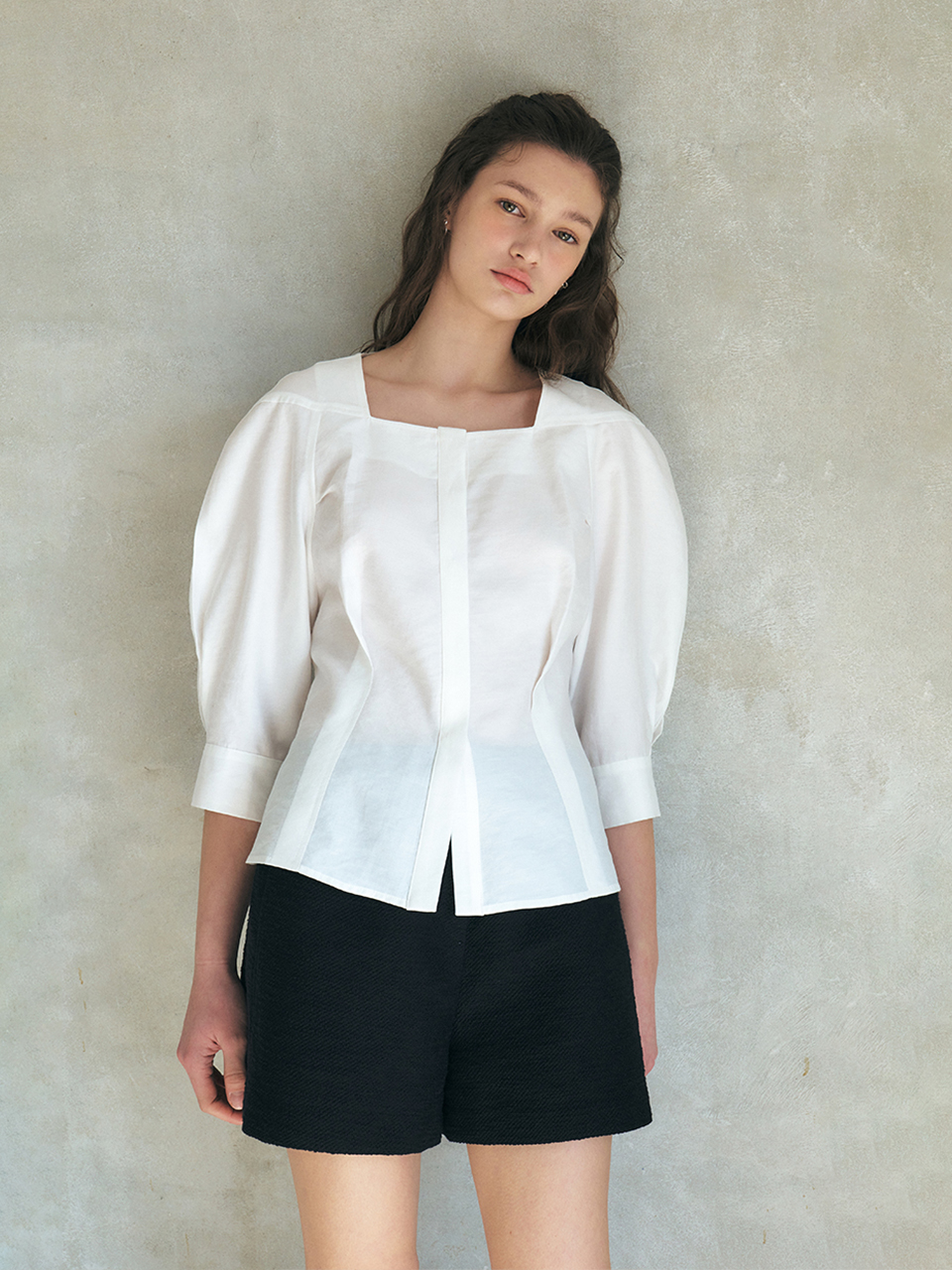 [24S/S 재입고] JULES Volume Sleeve Hourglass Fit Blouse_White